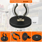 MUTUACTOR 4PCS Universal Magnetic Hooks,Anti-Slip Magnetic Mount Heavy Duty Hooks for Flashlight Holder,Large Opening Durable Magnets Flexible Clamps for Garage Organize Garden Workshop Tools Storage - Image 5
