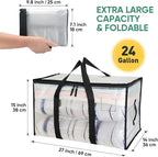 BALEINE 12-Pack Oversized Moving Bags with Reinforced Handles, Heavy-Duty Storage Tote for Clothes, Moving Supplies (Clear, 12-Pack) - Image 2