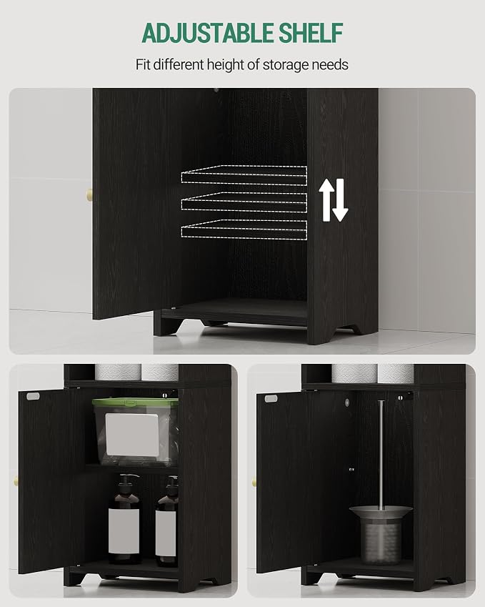 Hzuaneri Bathroom Storage Cabinet, Narrow Toilet Paper Cabinets with Doors - Image 6