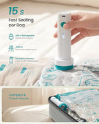 SONGMICS Vacuum Storage Bags, Rechargeable Portable Electric Pump, 15 Pack - Image 5