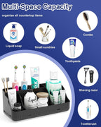 Bathroom Counter Organizer and Storage, 7 Slots Detachable Toothbrush Holders for Bathrooms, Anti-Slip Electric Toothbrush and Toothpaste Holder Countertop Vanity Organizer Accessories for Adults Kids - Image 6