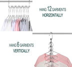 Meetu Space Saving Hangers - Metal Clothes Hangers with 6X2 Slots, Magic Cascading Design, Updated Hooks (Pack of 6) - Image 6