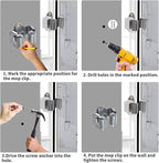3-H Mop and Broom Holder Big Size Hanging 1 KG Extra,10 Pack Broom Hanger Wall Mount for Hanging and Organizing Shove Rake Yard Tools in Kitchen Shed Laundry Room Bathroom Garden(Grey) - Image 8