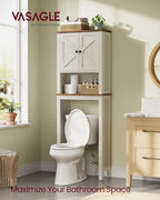 VASAGLE Over the Toilet Storage Cabinet, Doors, Adjustable Shelves, 23.6''W - Image 3