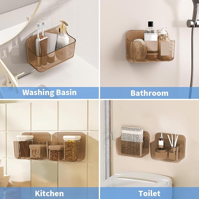 Diesisa Wall Mount Organizer, 2Pc Small Adhesive Cabinet Door Organizer - Image 6