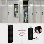 LOVEGRASS 3 Shelf Locker Organizer, Locker Shelf with Side Pockets, Black - Image 5