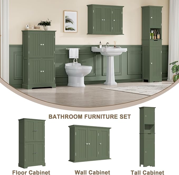 ChooChoo Laundry Cabinet with 3 Doors and Adjustable Shelves - Image 5