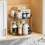 LAMU 2 Pack 2 Tier Lazy Susan Turntable Organizer 9.25'' Rotating Spice Rack Organization for Cabinet, Kitchen, Pantry, Countertop, Bathroom, Vanity, Medicine Cabinet Organizer, Grey - Image 4