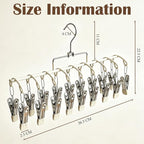 Pants Hangers with 20 Clips, Space Saving Hanging Closet Organizer (Beige) - Image 2