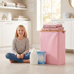 IEGrow Laundry Hamper with Lid,110L Laundry Basket with Mesh Bags,Pink - Image 8