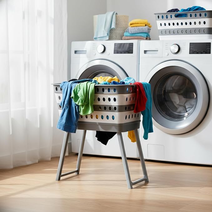 Spark Innovators No Bend Basket, Collapsible Laundry Basket with Legs - Image 9