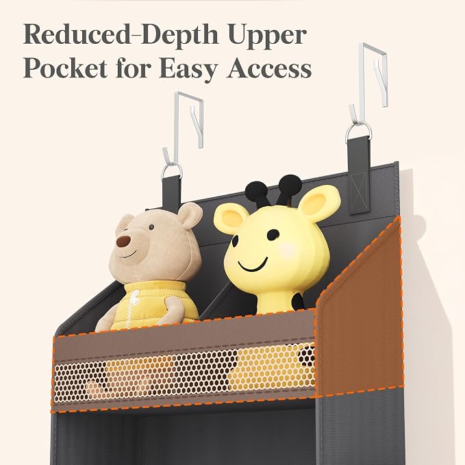 Lifewit 4 Tier Over the Door Organizer, Diaper Hanging Storage, Gray - Image 7