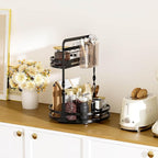 360 Rotating Makeup Vanity Organizer,Black 2-Tier Perfume Organizer - Image 9