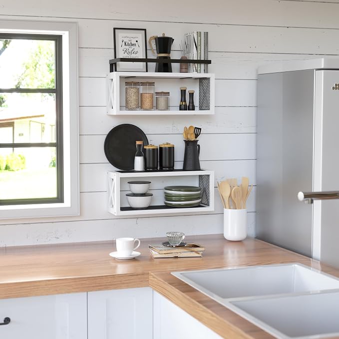 RICHER HOUSE Floating Shelves Bathroom, Wall Mounted Shelf Over Toilet - Image 6