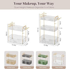 Aveniee Bathroom Counter Organizer Countertop, 3 Tier Makeup Perfume Storage with Hair Dryer Rack and Toothbrush Holder, Cosmetic Tray for Vanity - Clear - Image 6