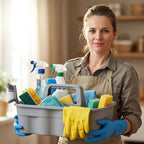 Wesiti 6 Pcs Cleaning Caddy with Handle Large Plastic Housekeeping Shower Basket Cleaning Supplies Organizer for Spray Bottles Brush Home Bathroom Office (Gray) - Image 2