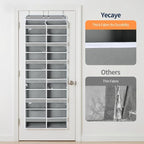 Yecaye Over The Door Organizer, 6 Tier Extra Large Behind Door Storage of 12 Compartments, 80lbs Heavy Duty Door Organizer Hanging with Clear Window for Closet Bedroom Pantry Bathroom, Grey - Image 6