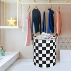 MAIZMZ Checkered Flag Canvas Storage Basket 63L Waterproof Laundry Hamper with Handles, Collapsible Racing Themed Organizer Bin for Boys Bedroom, Toys, Clothes, Gift Giving - Image 3