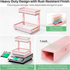 Kitstorack Under Sink Organizer, 2 Tier Under the Sink Storage, Slide out Pull out Cabinet Organizer Shelf, Metal Sliding Drawer for Kitchen Bathroom Pantry Closet Organization Rack, Pink, 2 Pack - Image 7
