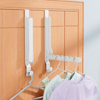 2 Pack Over The Door Hanger Folding Clothes Drying Rack, Folding Hanging Coat Rack for Indoor Laundry Room Compact Small Space Foldable Portable Clothing Hanger Hook Collapsible (Wihte-2(Upgraded)) - Image 2