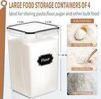 4pcs Large Tall Airtight Food Storage Containers with Lids - 6.5L / 5.9qt - Image 2