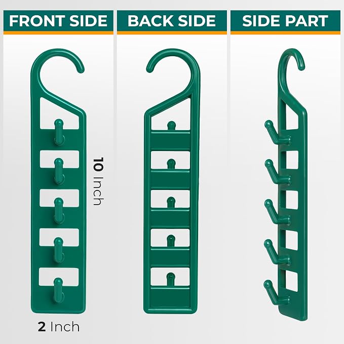 CraftyCrocodile Space Saving Hangers for Clothes - 6 in Pack, Heavy Duty Plastic, Multi Closet Space Savers for Shirts, Pants, Jeans, Sweaters - Hanger Organizer Space Saver - Image 4