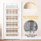 2 Pack Over the Door Organizer 5 Tiers, Extra Large Behind Door Storage of 10 Compartments, 80 lbs Weight Capacity Over Door Organizer, Door Hanging Organizer for Closet, Diaper Organizer, Beige - Image 7
