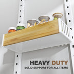 8 Tier Over the Door Pantry Organizer with Adjustable Wooden Baskets, Heavy Duty 2 in 1 Wall Mounted & Hanging Spice Rack for Kitchen, Cabinet and Closet Organization - Image 3