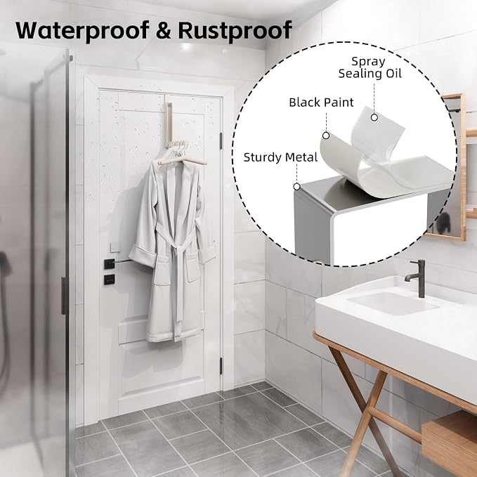 BAKON Over The Door Hanger Folding Clothes Drying Rack, Folding Hanging Coat Rack for Indoor Laundry Room Compact Small Space Foldable Portable Clothing Hanger Hook Collapsible-2 Pack (Beige) - Image 6