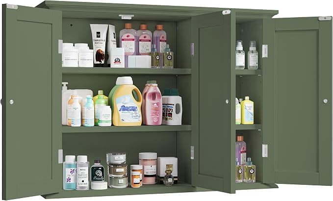 ChooChoo Laundry Cabinet with 3 Doors and Adjustable Shelves - Image 8