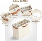 Varhomax Shoe Organizer Box for Closet, Small Fabric Storage Basket Beige - Image 6