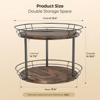 LAMU 2 Tier Lazy Susan Turntable Rotating Spice Rack Organizer for Cabinet - Image 8