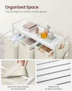 VASAGLE Laundry Hamper with Shelf, 3 Pull-Out Bags, 3 x 10.6 Gallons (40 L) - Image 4