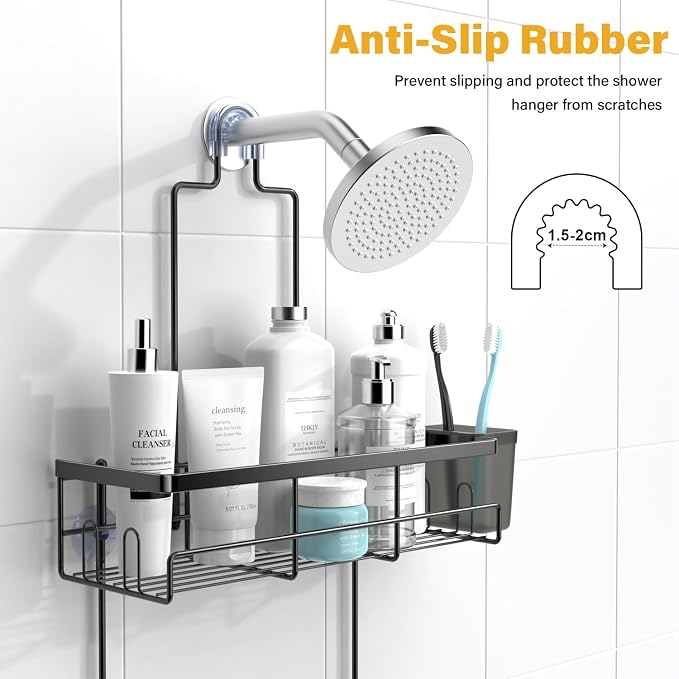Hanging Shower Caddy Over Showerhead - Rustproof No Drill Shower Organizer - Image 2