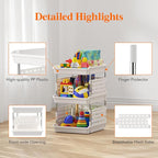 Lifewit 3 Tier Plastic Stackable Storage Baskets for Clothes 1 Pack, White - Image 6