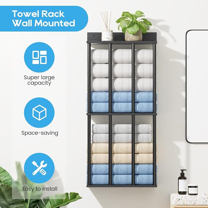 Towel Racks for Bathroom Wall Mounted, Updated 4 Bar Wall Towel Holder - Image 3