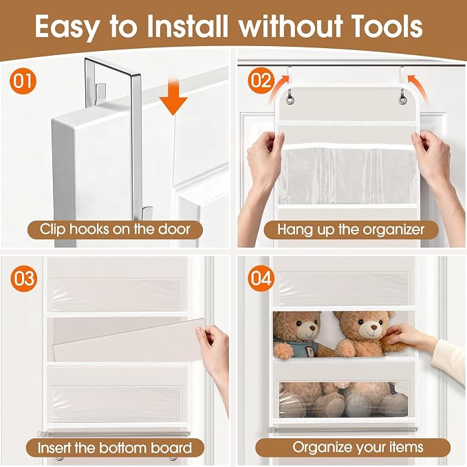 Over The Door Organizer Storage behind Door Hanging Organizer for Nursery - Image 3