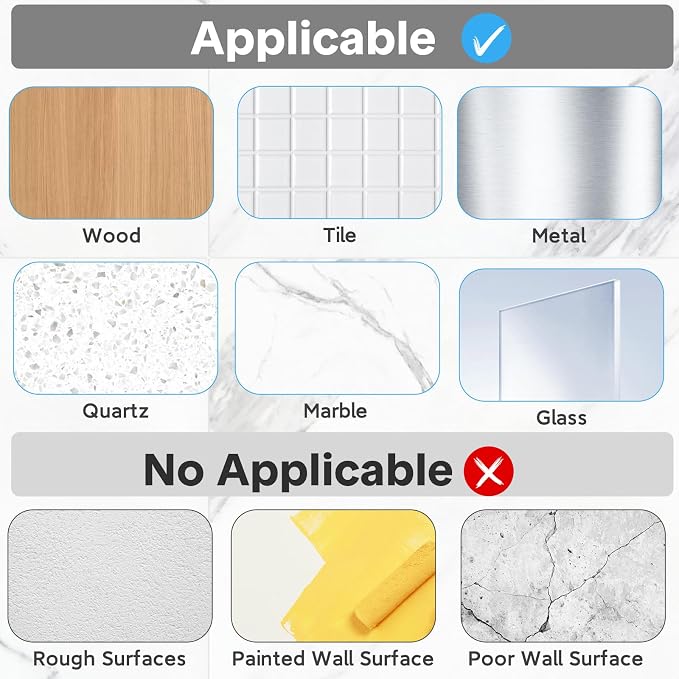 10 Pack Shower Caddy Adhesive Replacement, Strong Adhesive Hooks for Shower Caddy, Waterproof Adhesive Strips, No Drilling, for Bathroom Storage Shelves and Kitchen Racks - Image 6