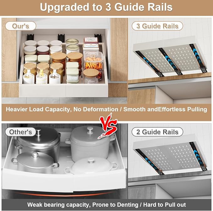 Fokyfok Pull out Cabinet Organizer,15"-21"W,17"-24"D,Expandable,Adhesive - Image 5