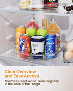 LAMU 2 Pack 10.6in Lazy Susan Organizer Turntable for Cabinet, Clear Lazy Susan for Refrigerator Rotating Organizer for Fridge, Kitchen, Pantry, Countertop, Bathroom, Medicine Cabinet Organizer - Image 3