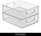 iDesign Stackable Plastic Handle Bin Storage Organizers, 18 Pack, Clear - Image 5