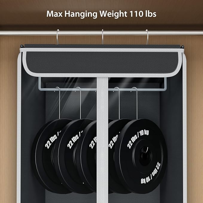 Univivi Garment Bags for Hanging Clothes, Cloth Bag 40 In, 2 PCS, Dark Grey - Image 3