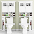 Vabches Over The Toilet Storage Cabinet with Doors & Paper Holder, White - Image 5