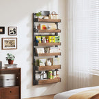 6-Tier Over The Door Pantry Organizer, Heavy-Duty Metal Wall Mount or Hanging Spice Rack, behind the door storage Shelves with Adjustable Basket, Back of Door Organizer for Kitchen Cabinet and Closet - Image 5