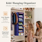 Lifewit 6 Shelf Weekly Hanging Clothes Storage Organizer for Kids, Blue - Image 7