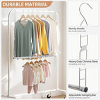STORAGE MANIAC Hanging Closet Rod, Adjustable Width and Height Closet Hanging Organizer, Space-Saving Clothes Hanging Bar, Closet Extender Hanging Rod Double Closet Hanging Rod, 2 Pack Chrome - Image 3