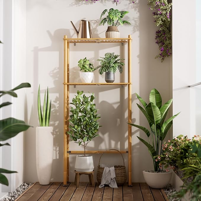 AmazerBath Bamboo Over The Toilet Storage Shelf, 2-Tier Over Toilet Organizer Rack, Freestanding Above Toilet Shelf for Bathroom, Laundry, Space Saver, Natural Color - Image 8