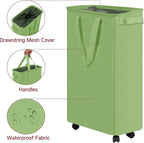 efluky Slim Laundry Hamper with Wheels, Rolling Laundry Basket for Clothes, Small Laundry Basket for Bedroom, Dorm and Laundry Room, 60L (12.7 Gallons) Green - Image 3