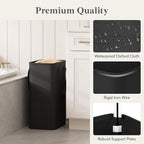 Lifewit Slim Collapsible Laundry Basket with Handles, 50L, Black - Image 4