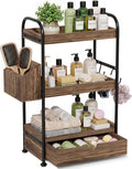 3-Tier Bathroom Counter Organizer with Drawer, Wooden Vanity Skincare Shelf by Kottwca